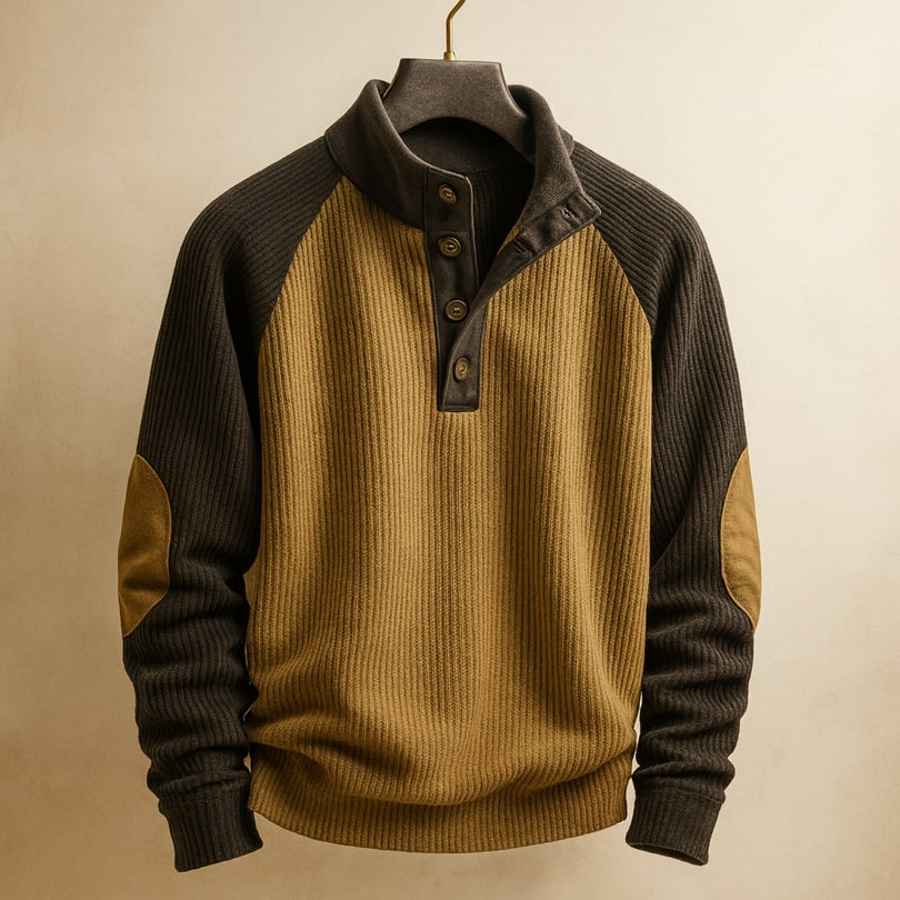 Raziel | Casual Long Sleeve Knit Shirt with Stand-Up Collar