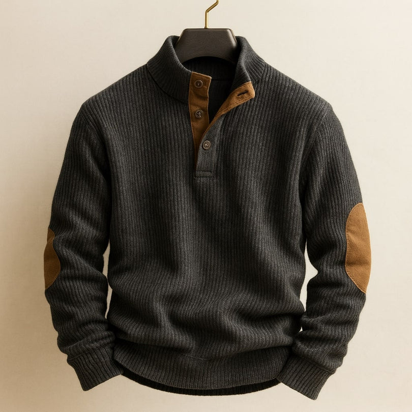 Raziel | Casual Long Sleeve Knit Shirt with Stand-Up Collar
