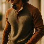 Raziel | Casual Long Sleeve Knit Shirt with Stand-Up Collar