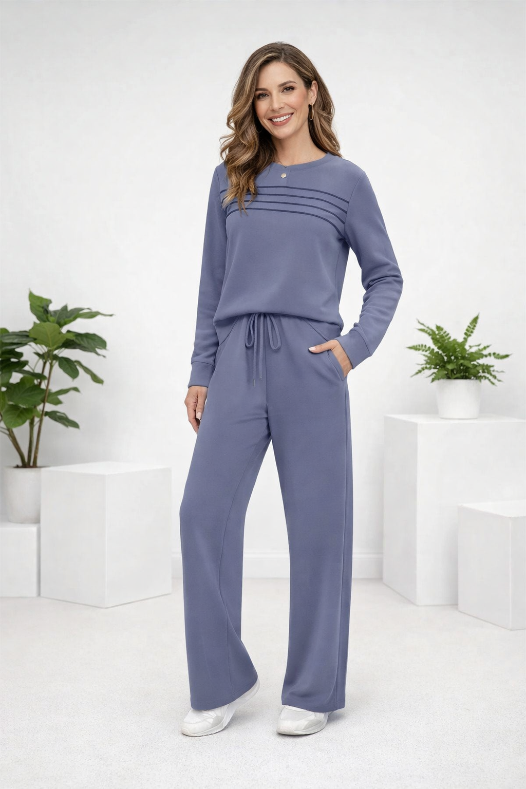 Round Neck | Top and Drawstring Trousers