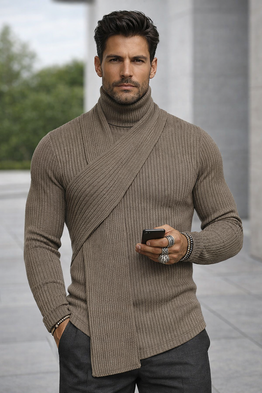 Elin | Minimal Roll Neck Top