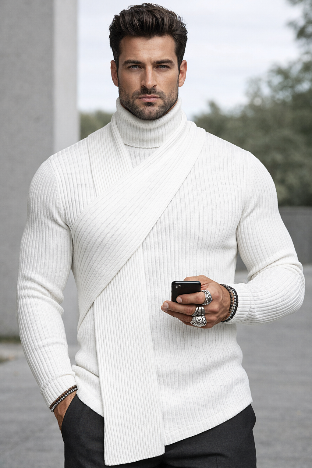 Elin | Minimal Roll Neck Top