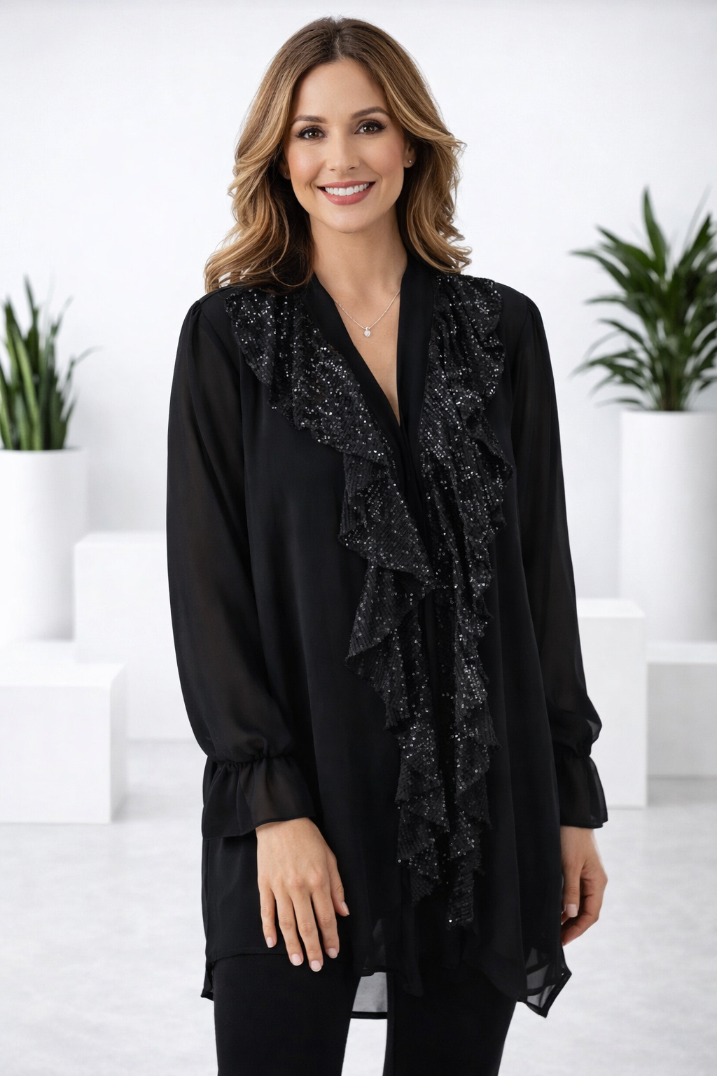 Long-Sleeved | Chiffon Top