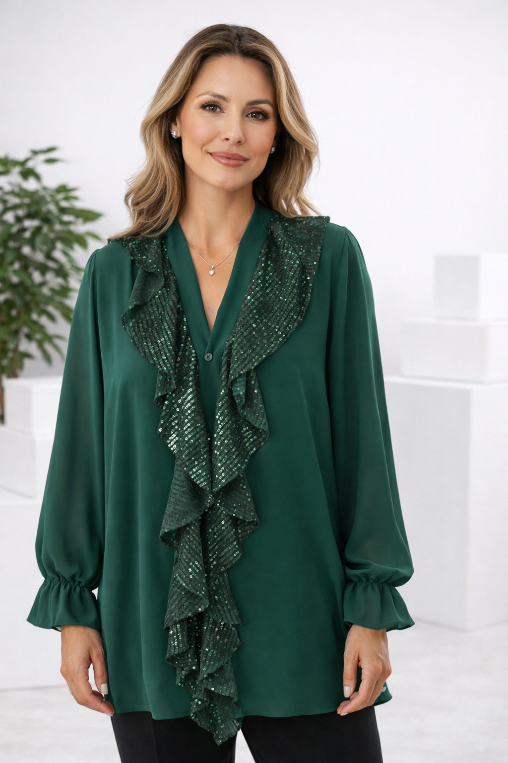 Long-Sleeved | Chiffon Top
