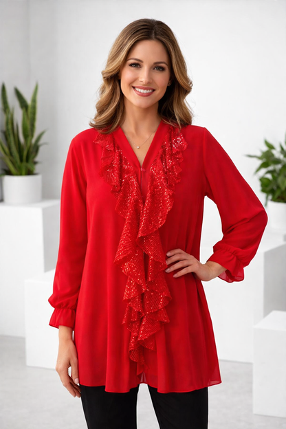Long-Sleeved | Chiffon Top