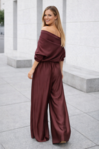 Nysa | Satin Trousers and Blouse Set