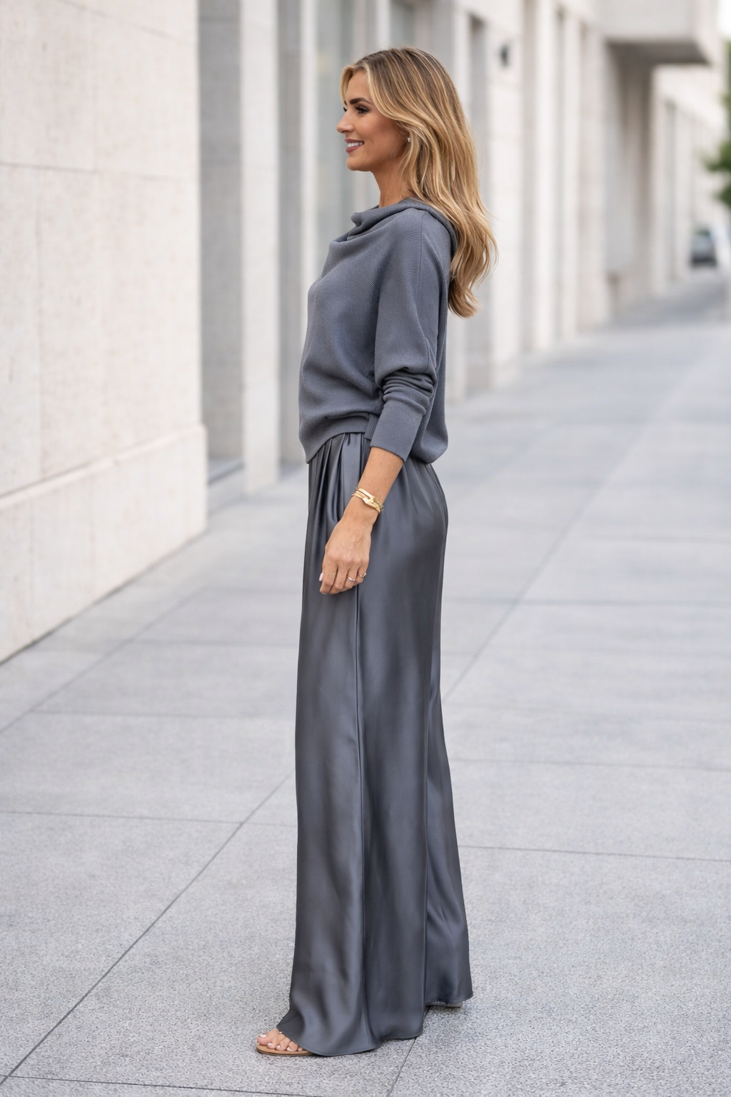 Nysa | Satin Trousers and Blouse Set