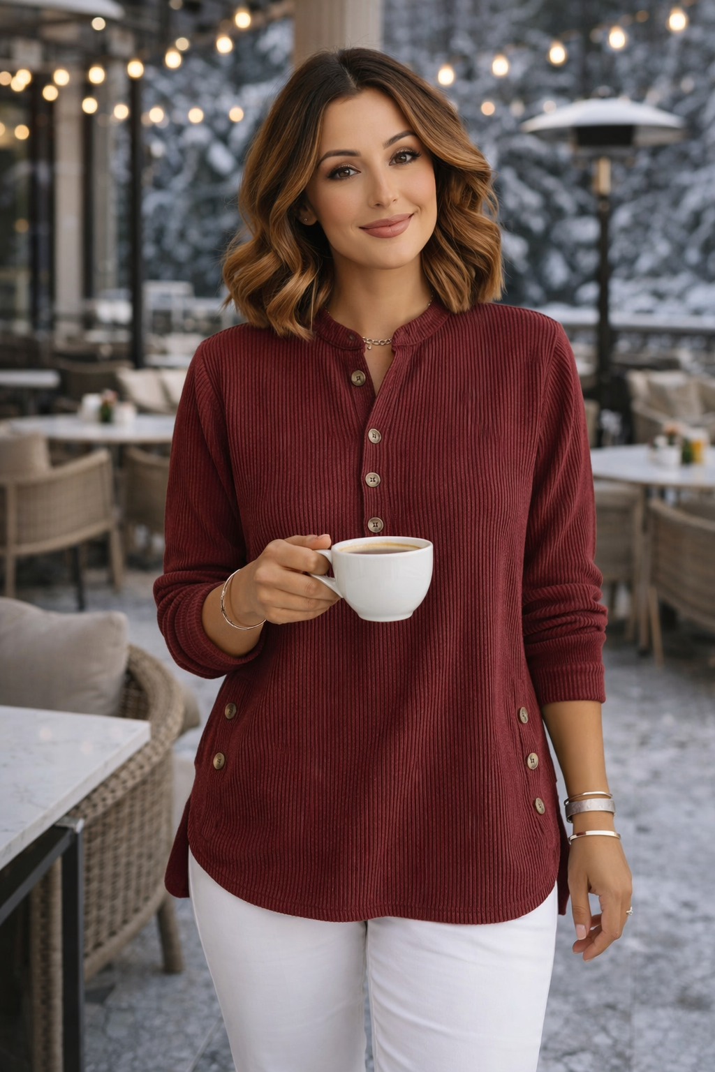 Hannah | Cord Henley Top