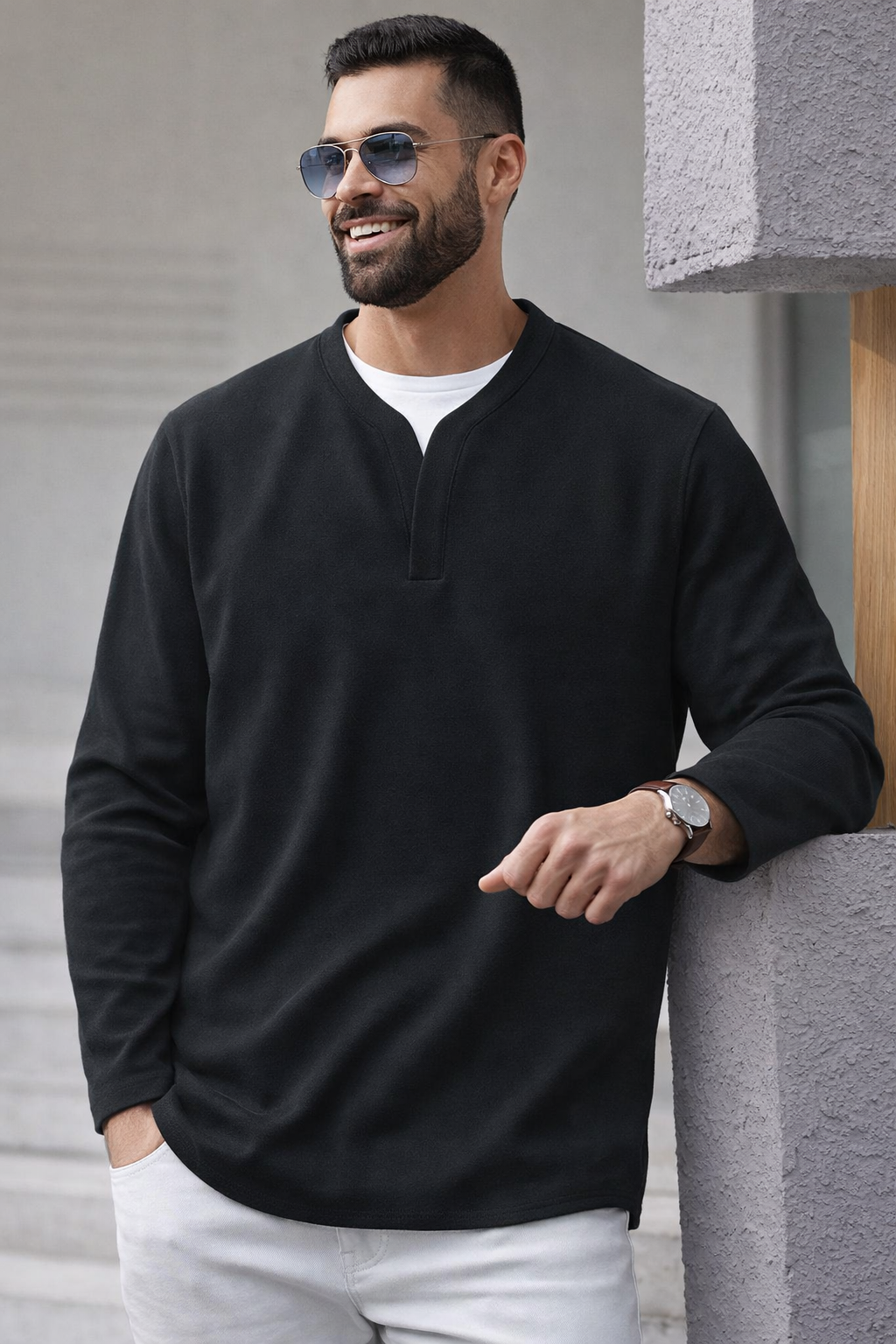 Brogan | Long-Sleeved Henley Shirt with Comfortable Fit