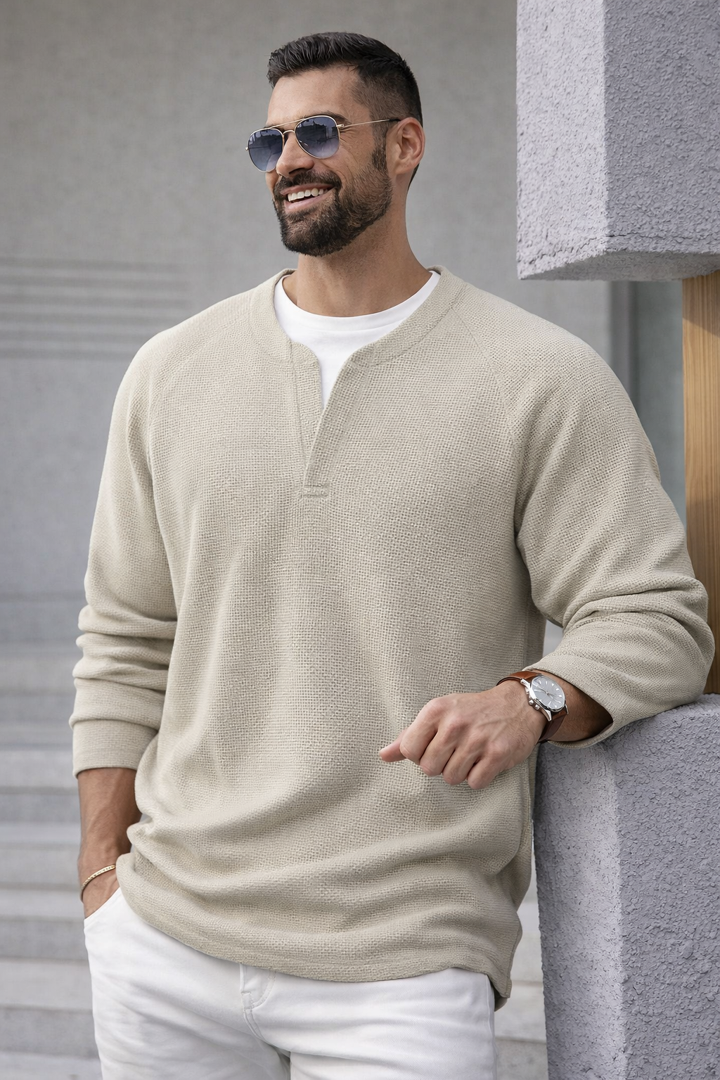 Brogan | Long-Sleeved Henley Shirt with Comfortable Fit