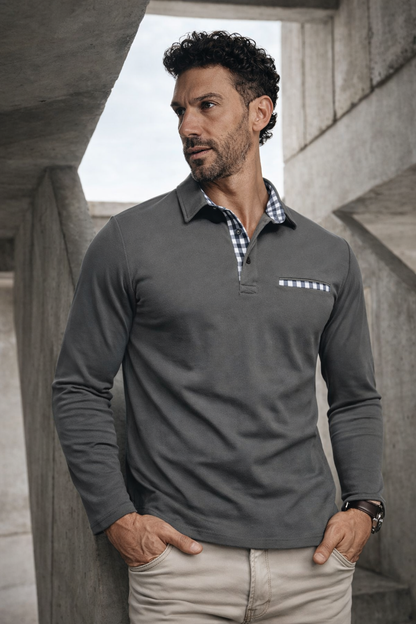 Men's Long Sleeve Polo Shirt – Luxury, Stylish & Comfortable
