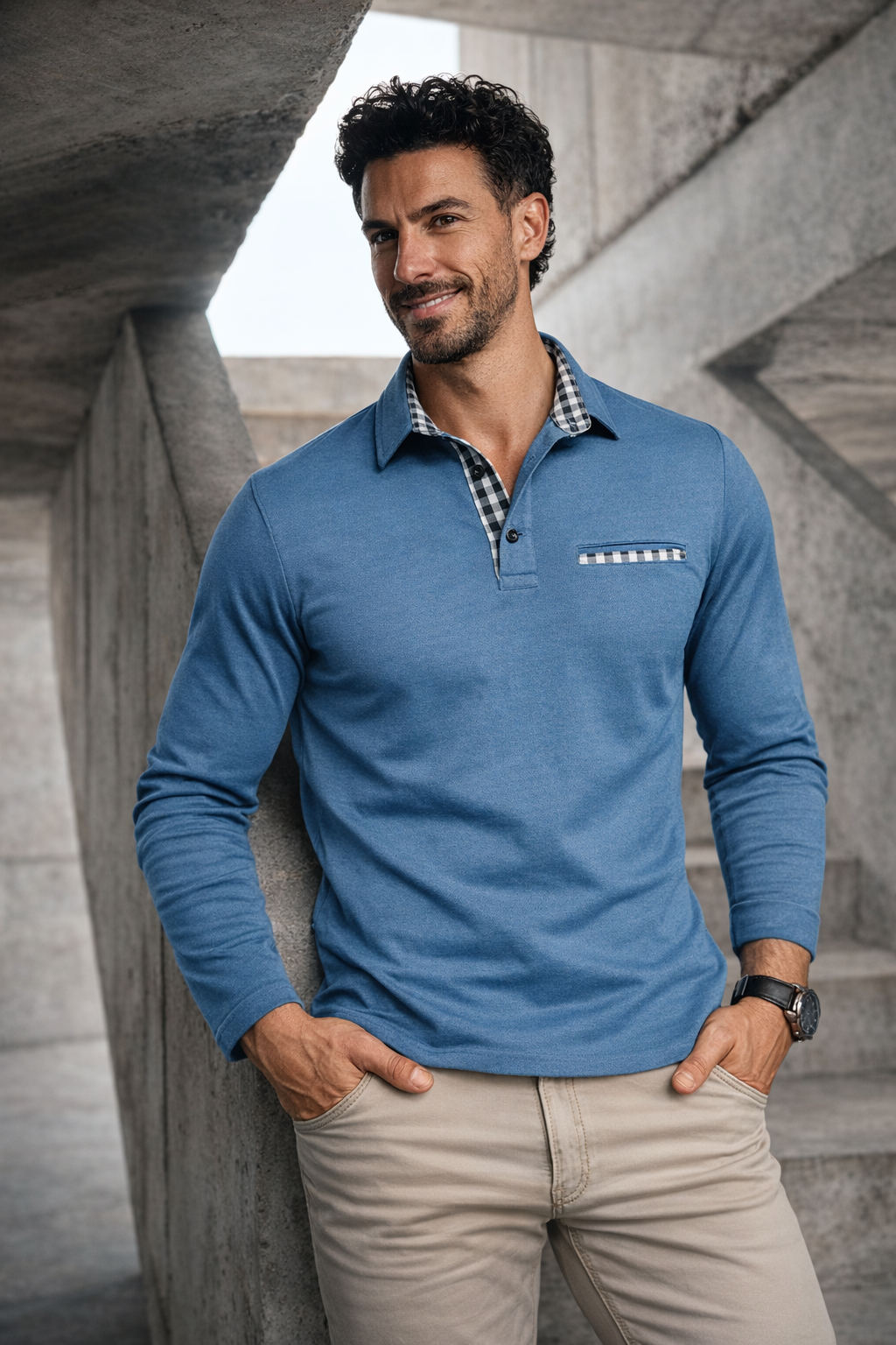 Men's Long Sleeve Polo Shirt – Luxury, Stylish & Comfortable