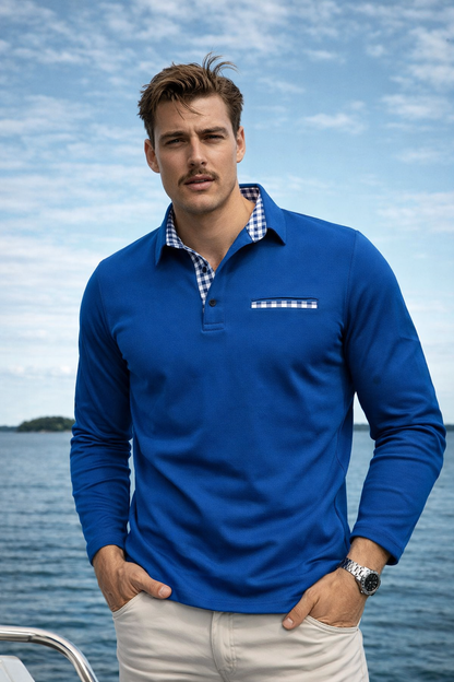 Men's Long Sleeve Polo Shirt – Luxury, Stylish & Comfortable