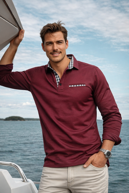 Men's Long Sleeve Polo Shirt – Luxury, Stylish & Comfortable