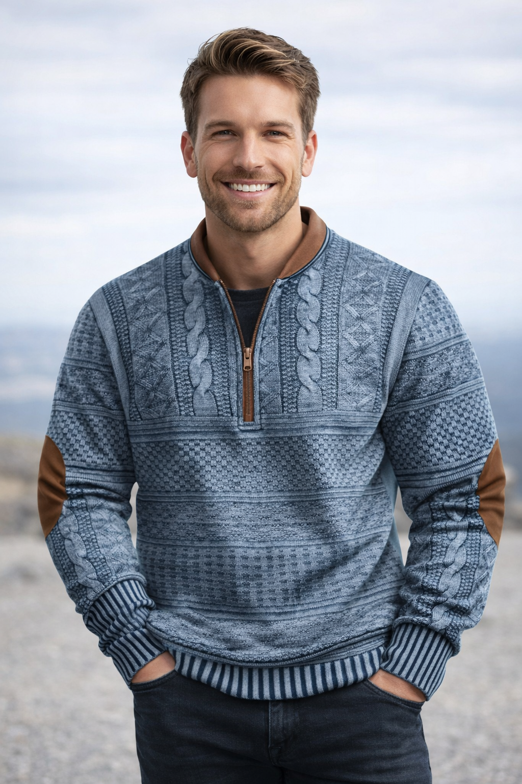 Cameron  | Knitted Jumper with Zip Detail