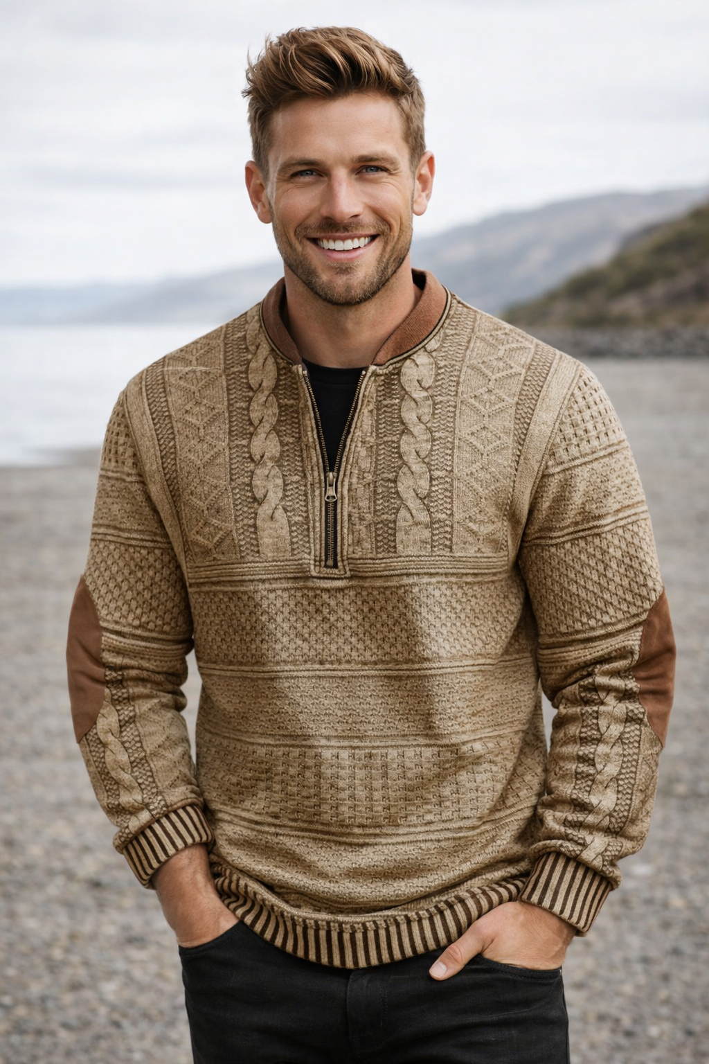 Cameron  | Knitted Jumper with Zip Detail