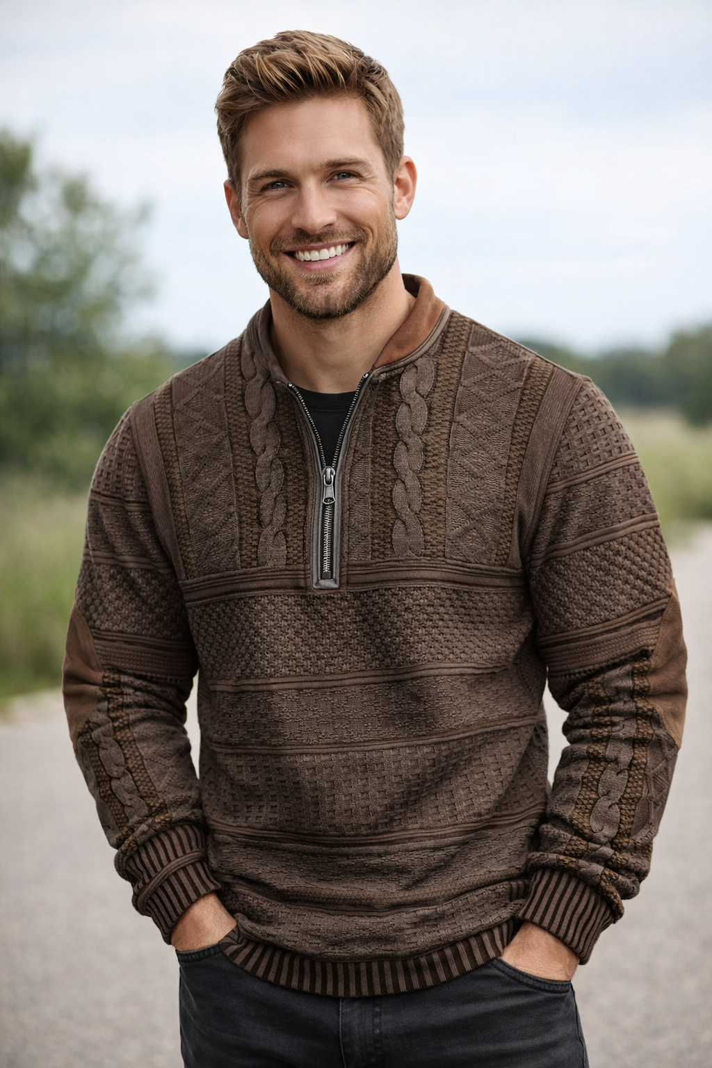 Cameron  | Knitted Jumper with Zip Detail