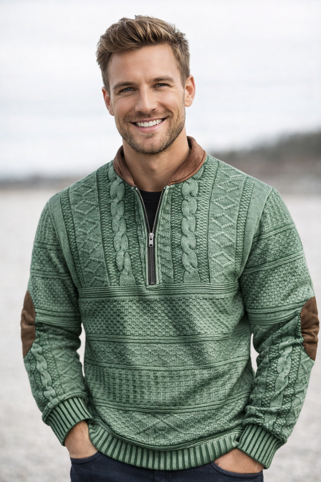 Cameron  | Knitted Jumper with Zip Detail