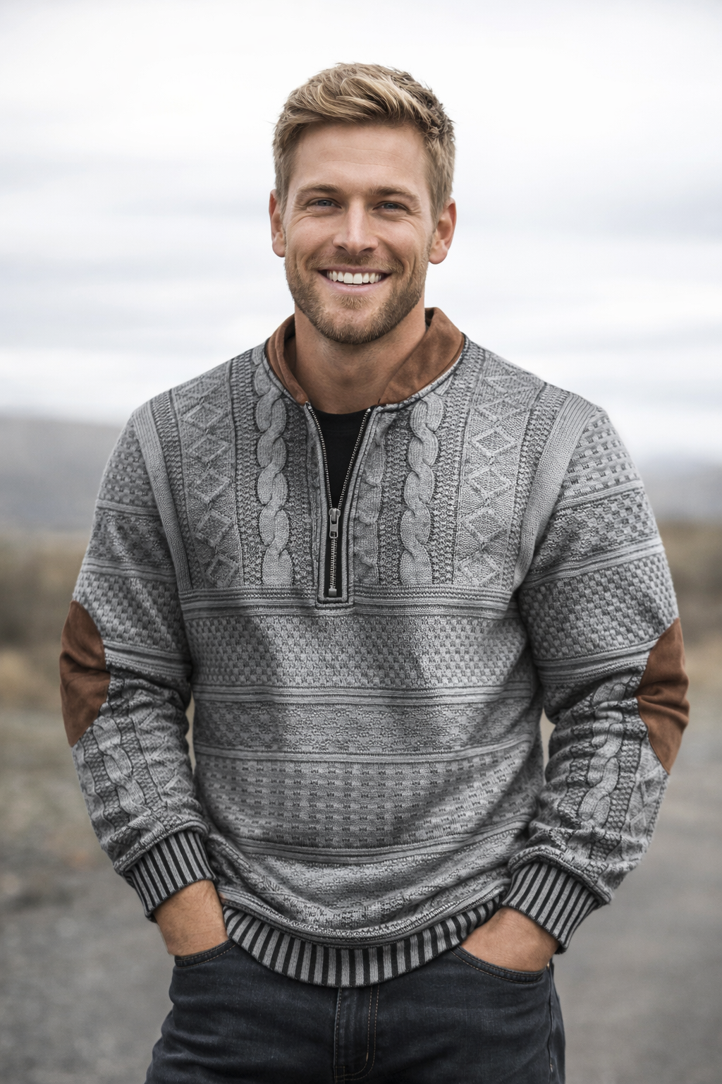 Cameron  | Knitted Jumper with Zip Detail