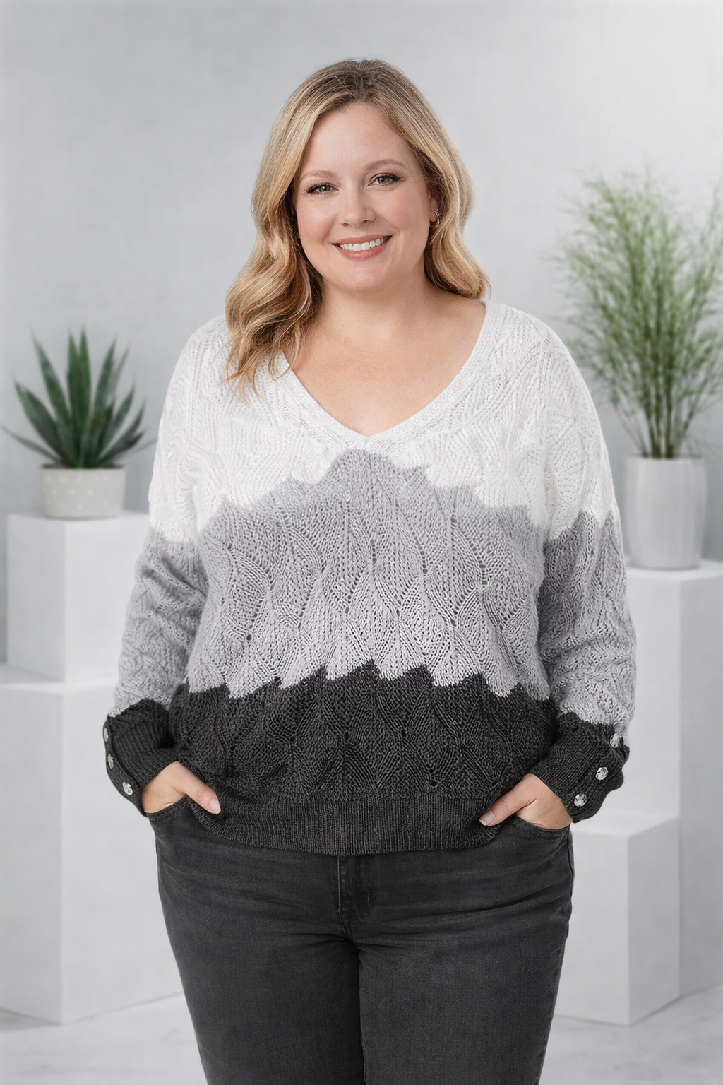 Renilda | Elegant Knitted Jumper with V-Neck