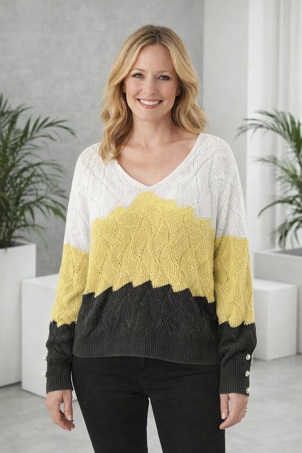 Renilda | Elegant Knitted Jumper with V-Neck