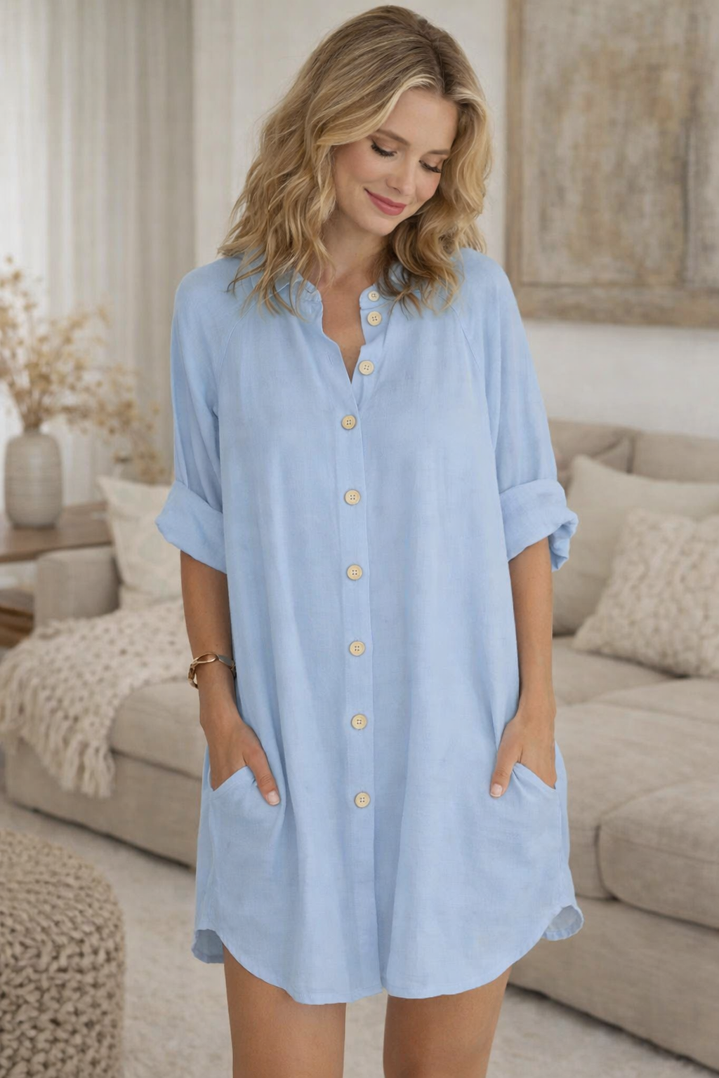 Plus Size Women's V-Neck Shirt – Relaxed & Elegant
