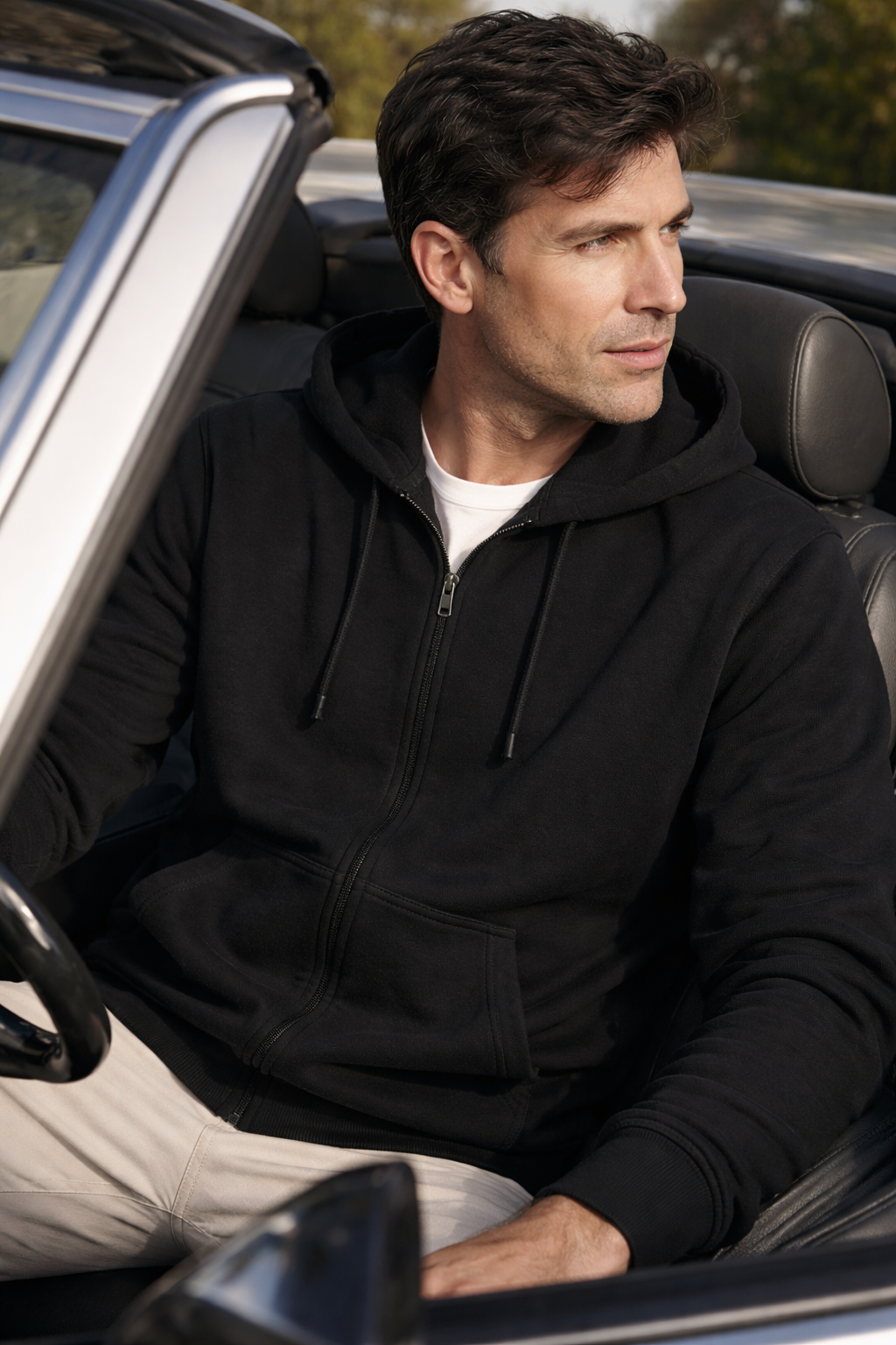 Orleane | Neutral - Men's Hooded Sweat Jacket