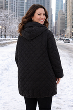 Isolde | Lightweight, quilted coat with a glossy surface