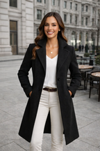 Barbara | Classic Wool Coat with Double-Breasted Button Placket
