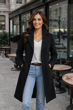 Barbara | Classic Wool Coat with Double-Breasted Button Placket