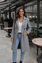 Barbara | Classic Wool Coat with Double-Breasted Button Placket