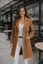 Barbara | Classic Wool Coat with Double-Breasted Button Placket