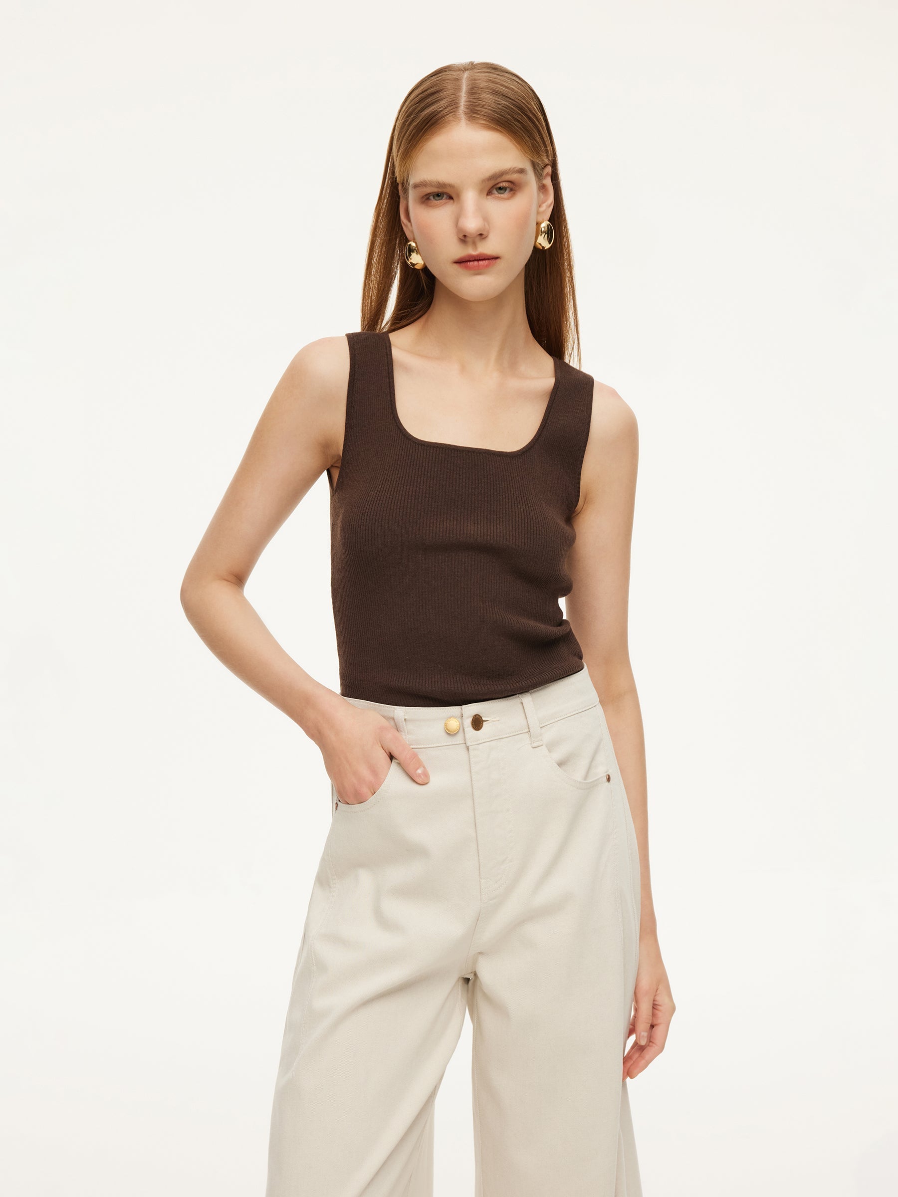 Women's Square Neck Strappy Top