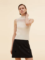 Women's Knit Top with Mock Collar in Tencel Blend