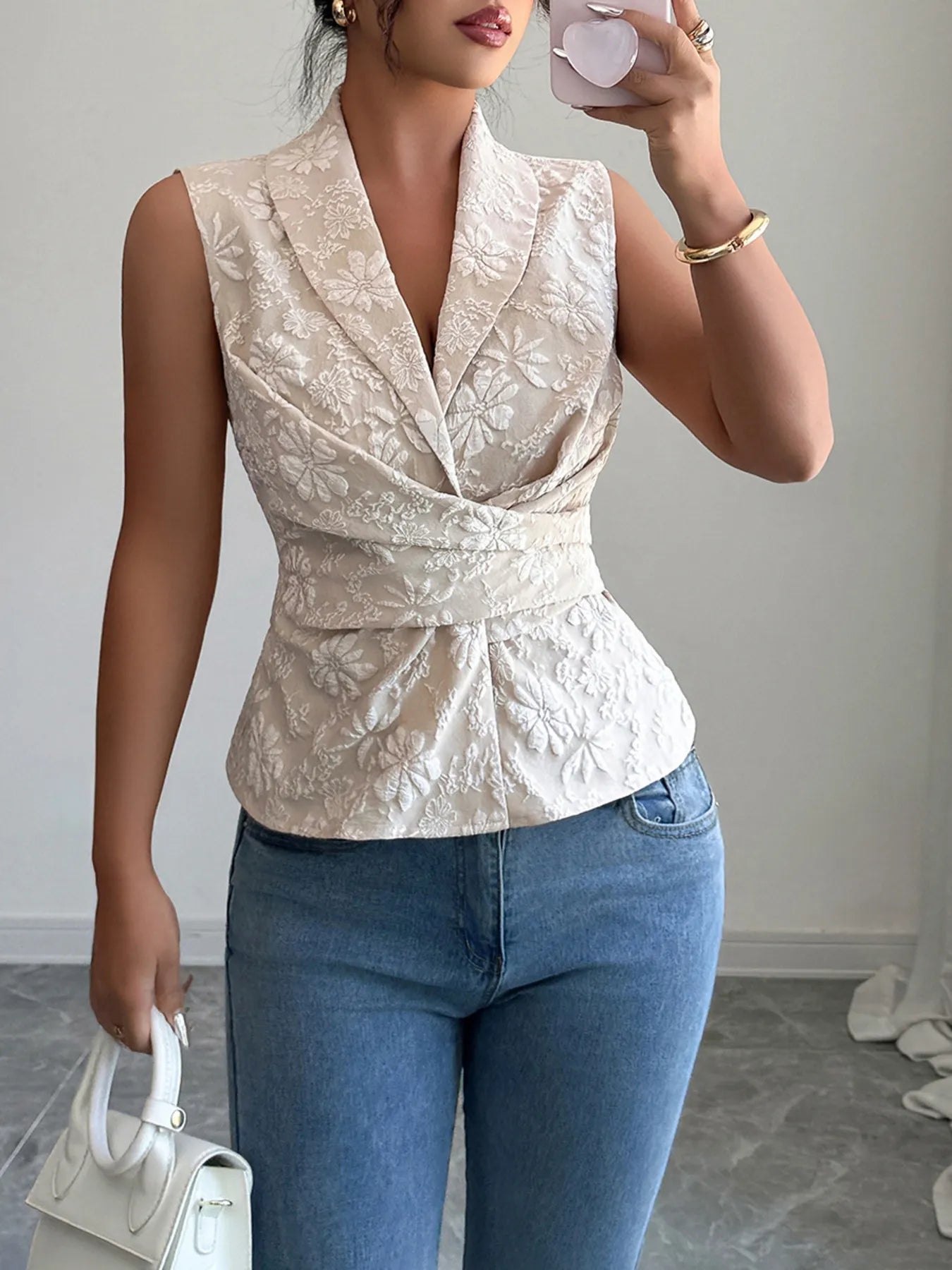 Karlie | Floral Ruffle Top Without Sleeves