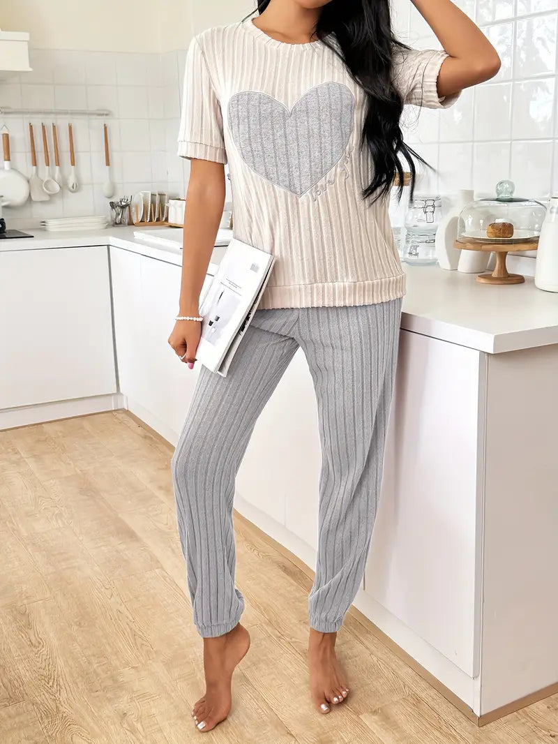 Pyjama Set Amore in Rib Velours