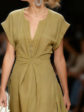 Evelyne | Midi Dress with Buttons and Wrap Look
