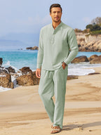 Laurent | Two-piece set with Henley shirt and pants