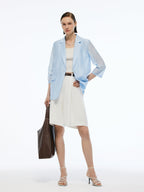 Ladies' Jacket Made from a Blend of Tencel and Linen with 3/4 Sleeves