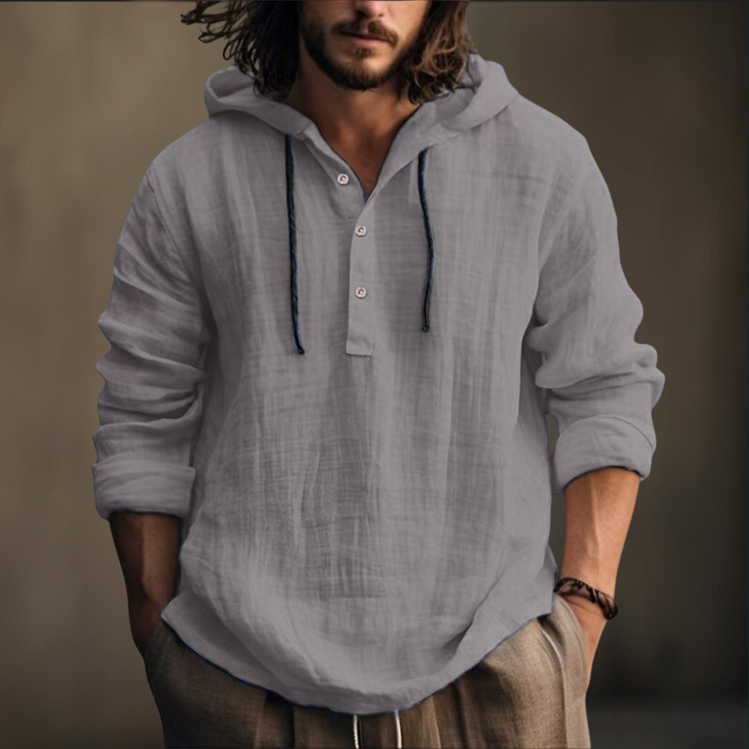 Bradley Elegant Long-Sleeve Shirt with Hood