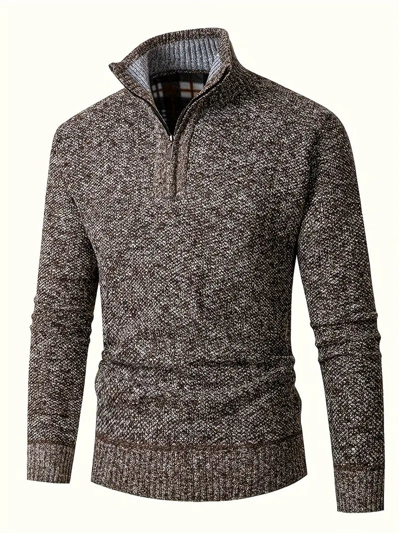 Ingram - Casual Pullover with Stand-Up Collar and Quarter Zip