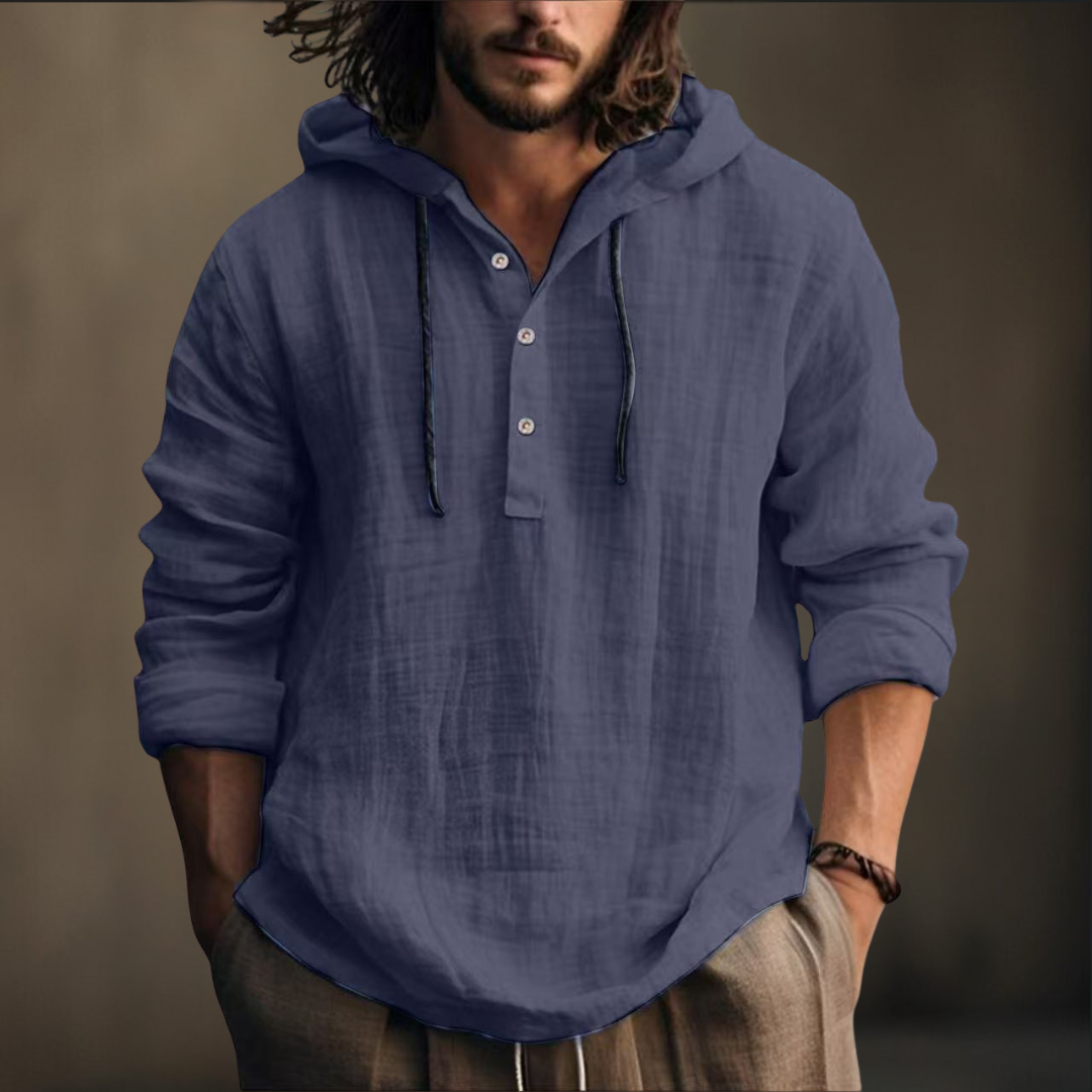 Bradley Elegant Long-Sleeve Shirt with Hood