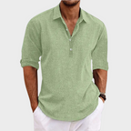 Eberhard – Casual Long-Sleeve Shirt Made from Cotton and Linen