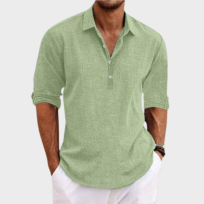 Eberhard – Casual Long-Sleeve Shirt Made from Cotton and Linen