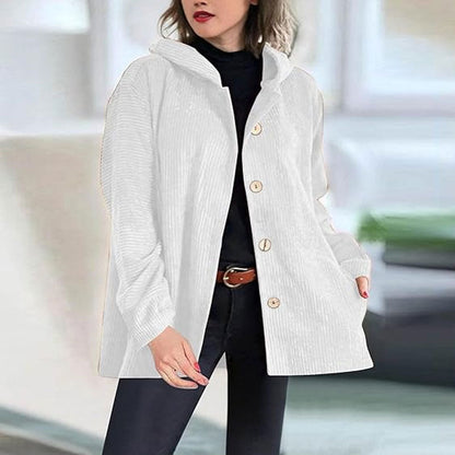 Casual Corduroy Hoodie for Autumn