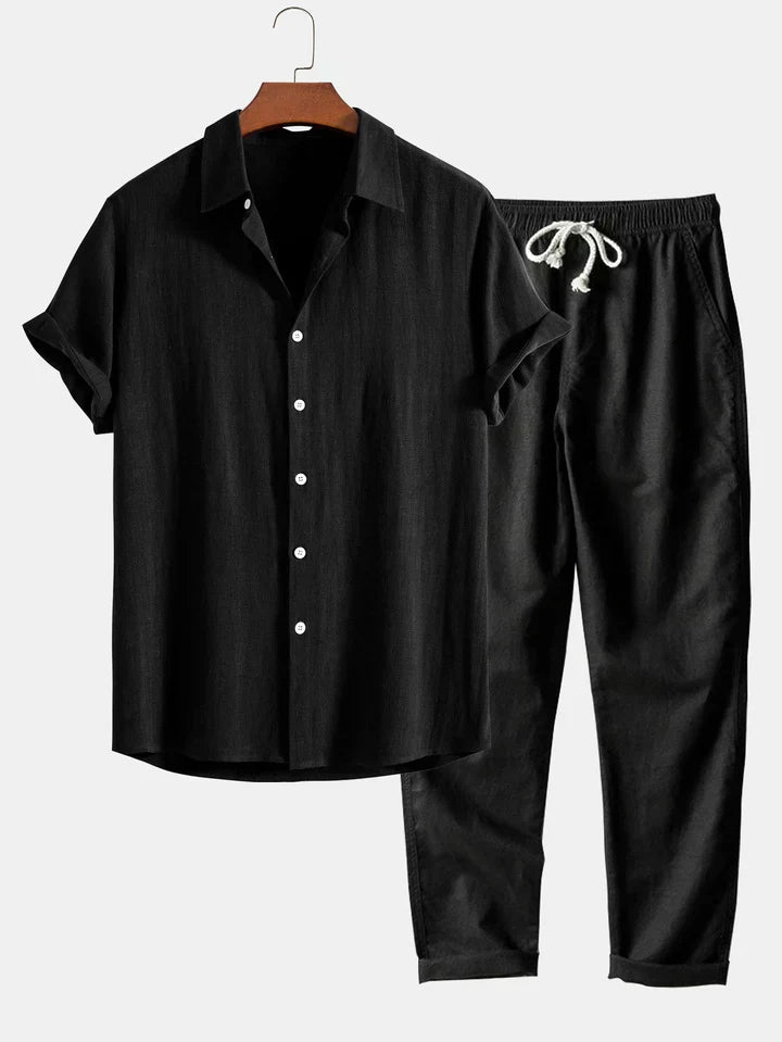 Booker – Linen Blend Shirt with Straight Trousers