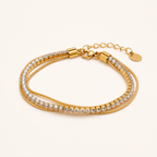 Mia | Gelaagde Roestvrijstalen Armband met Cubic Zirconia