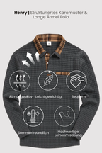 Henry | Structured Check Pattern & Long Sleeve Polo