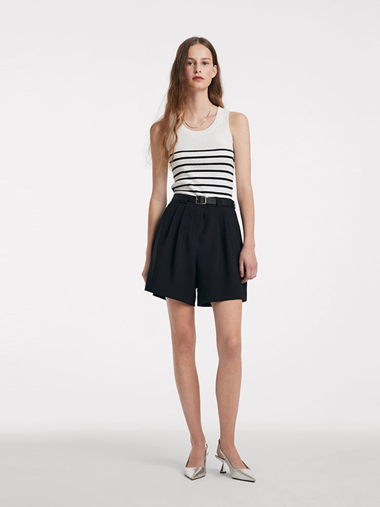 Striped Acetate and Cotton Tank Top
