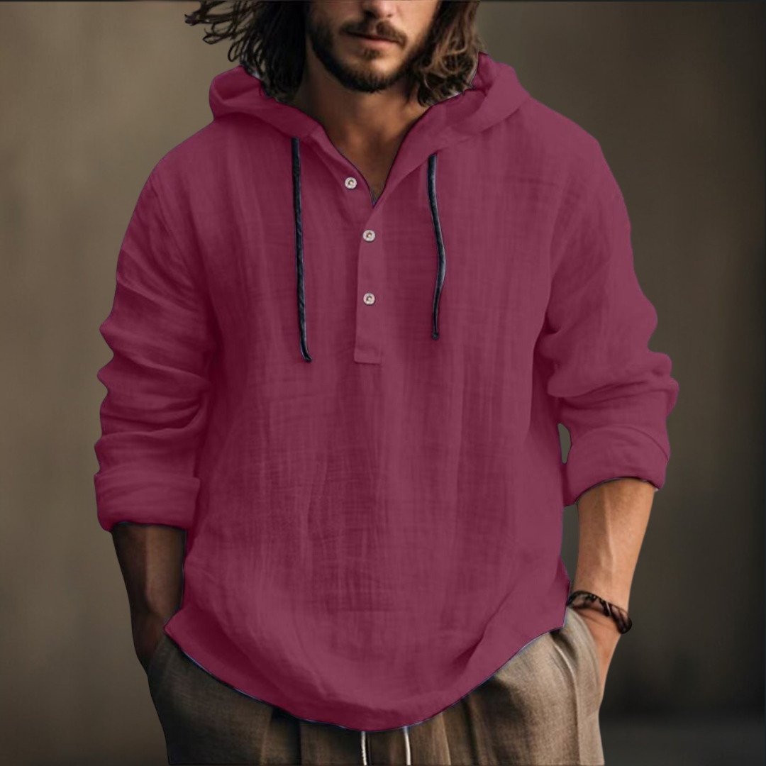 Bradley Elegant Long-Sleeve Shirt with Hood